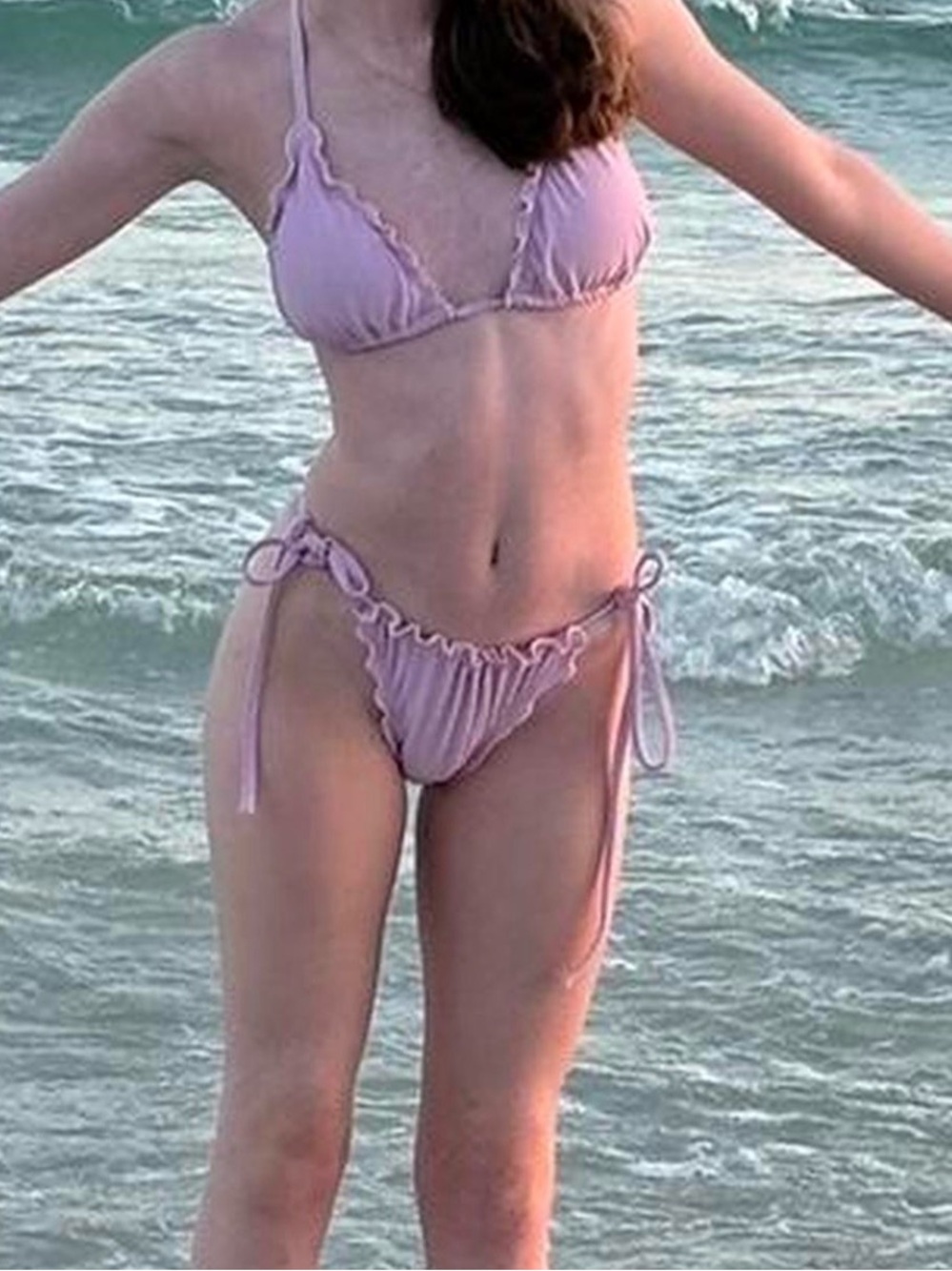 Wild Fable Lilac Ruffle Triangle String Bikini - Picture 6 of 6